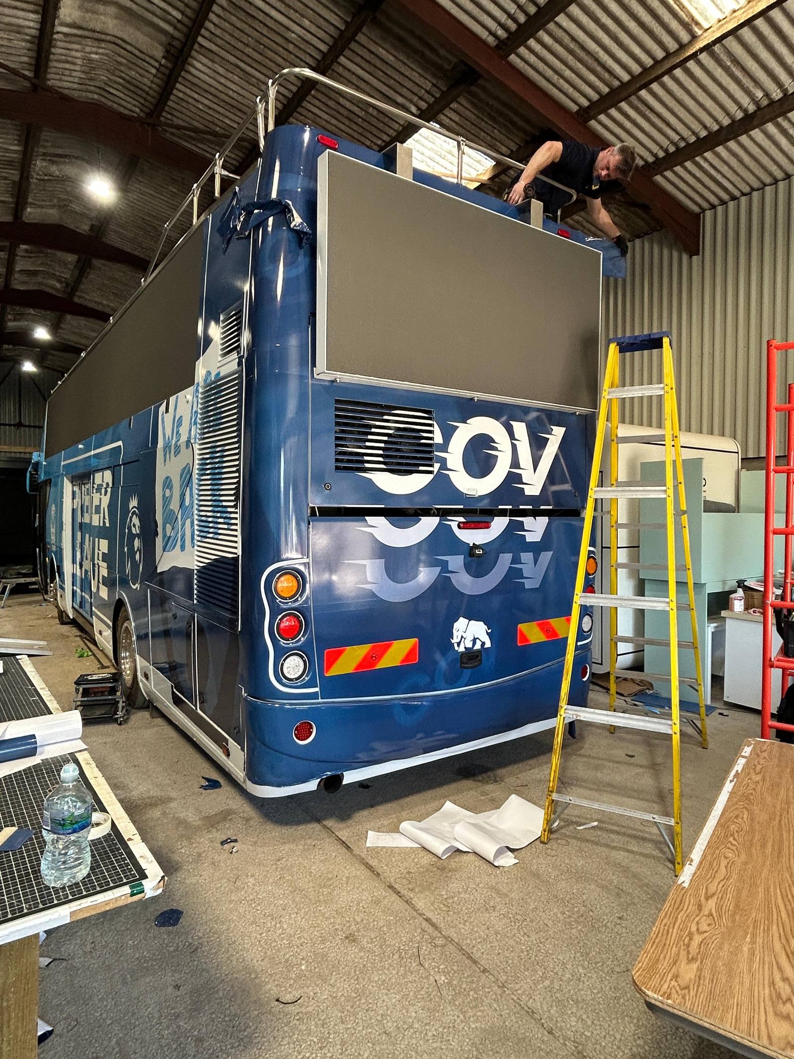 Fitting the Coventry City bus