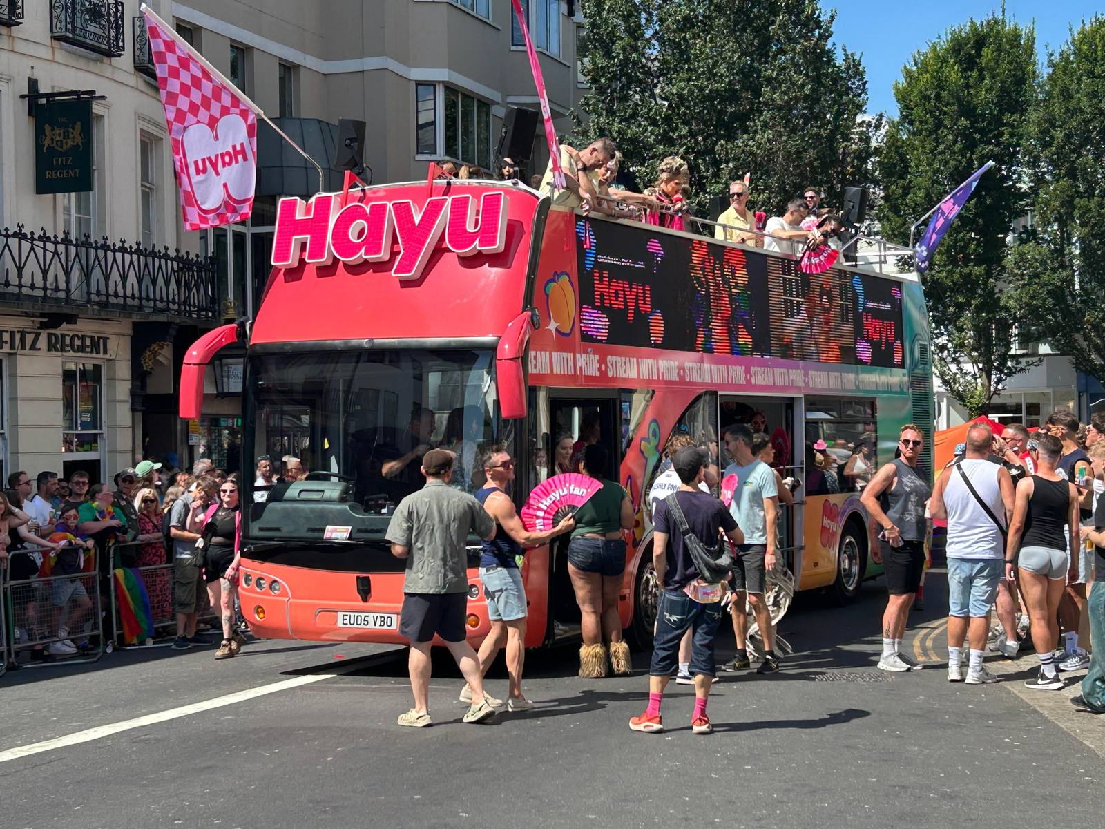 Hayu bus front on the street