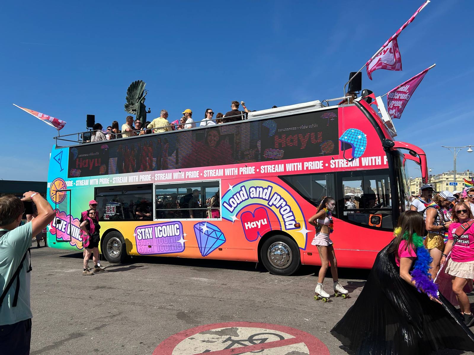 Hayu bus wrap at an event