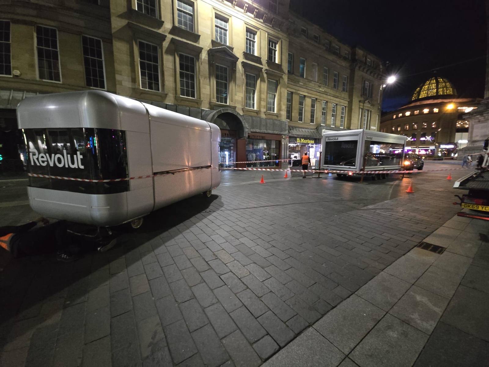 Revolut units at night