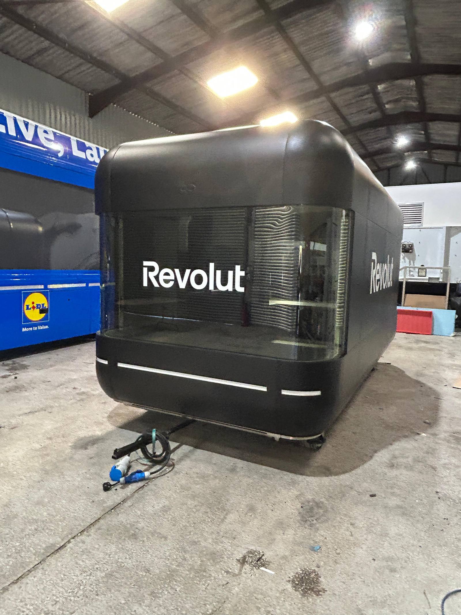 Revolut event unit in the workshop