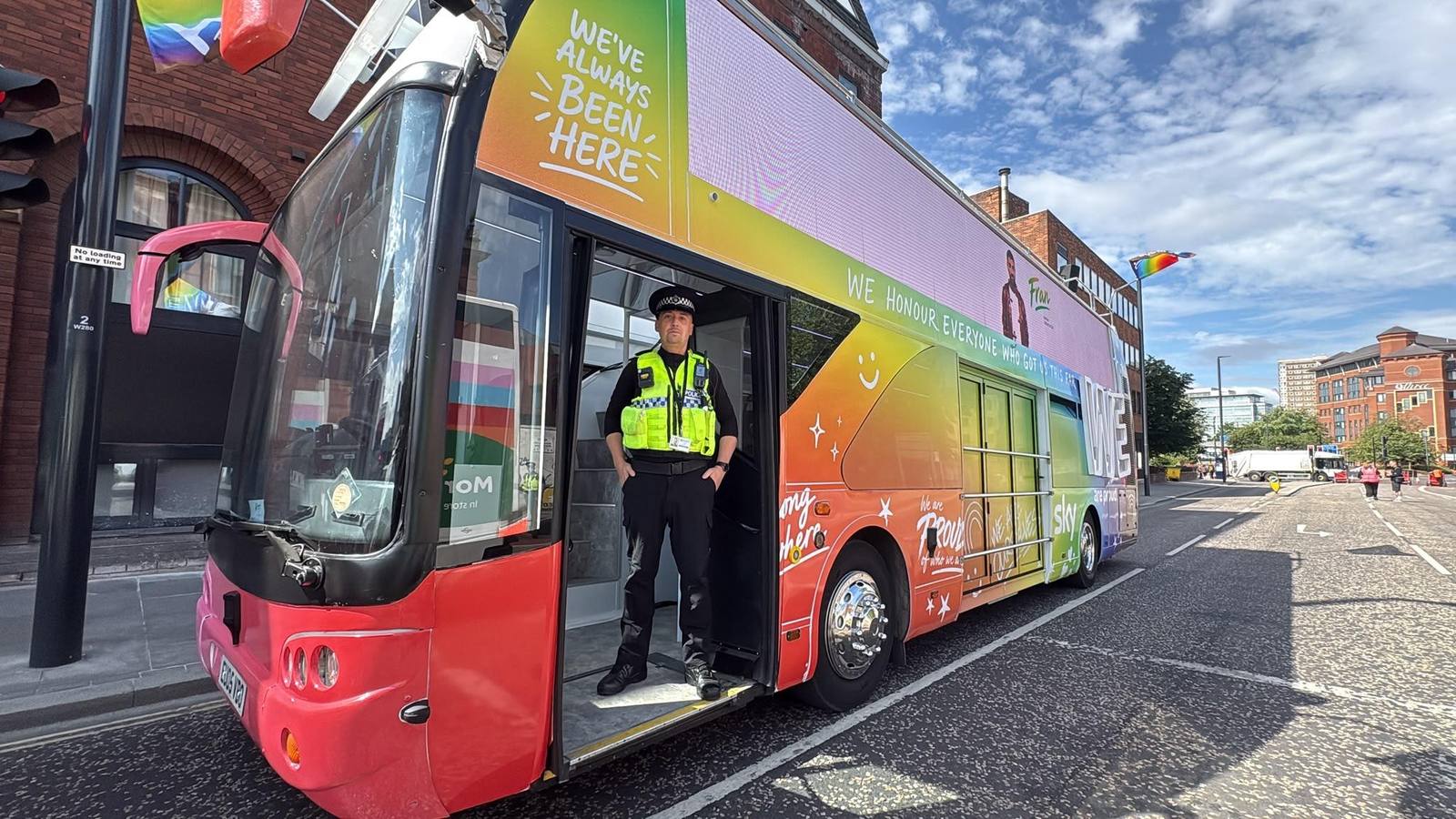Rainbow bus wrap